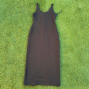 Vintage All That Jazz Black Sleeveless Midi Dress Casual Everyday Womens Size M